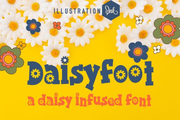 Daisyfoot: The Bold Serif Display Font with Daisy Silhouettes