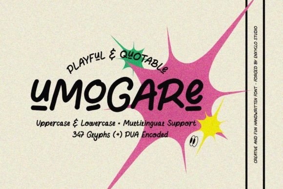 Umogare: A Display Font That Brings Cheerful Energy to Editorial Layouts